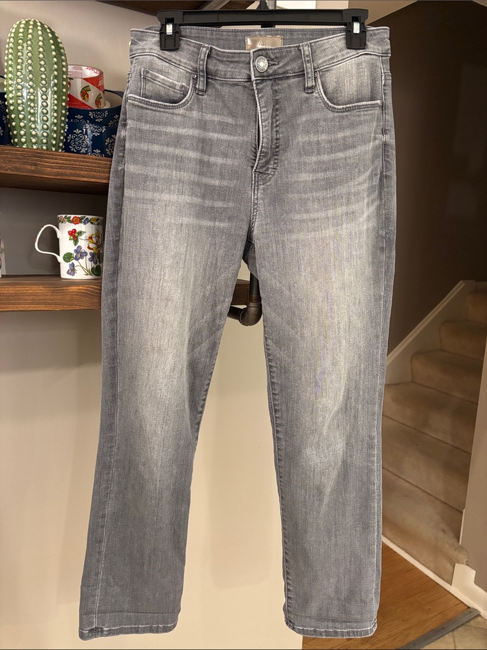 KUT from the Kloth Reese Ankle Straight Leg Jeans Size 4 Gray Wash Denim